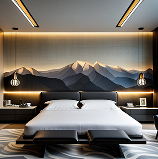 Black bed back design for your bedroom - Asian Paints