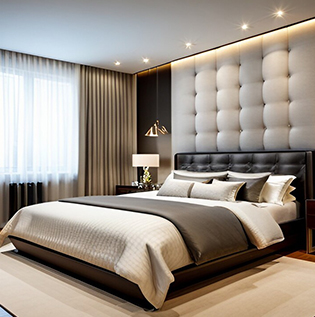 Tufted bed back design - Asian Paints
