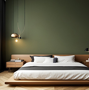 Wooden bed back design - Asian Paints