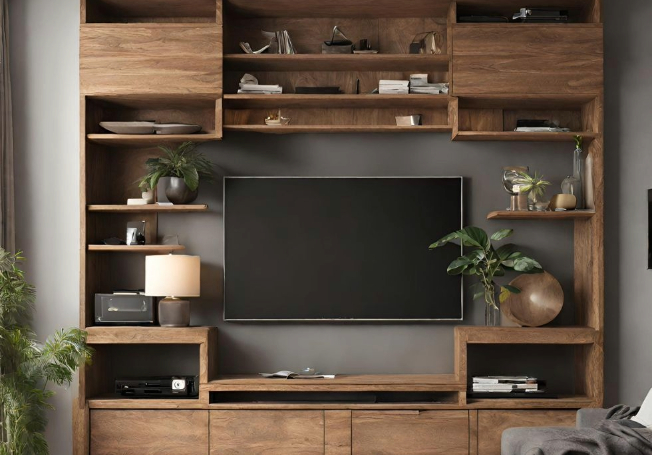 Classic wooden tv cabinet design - Asian Paints