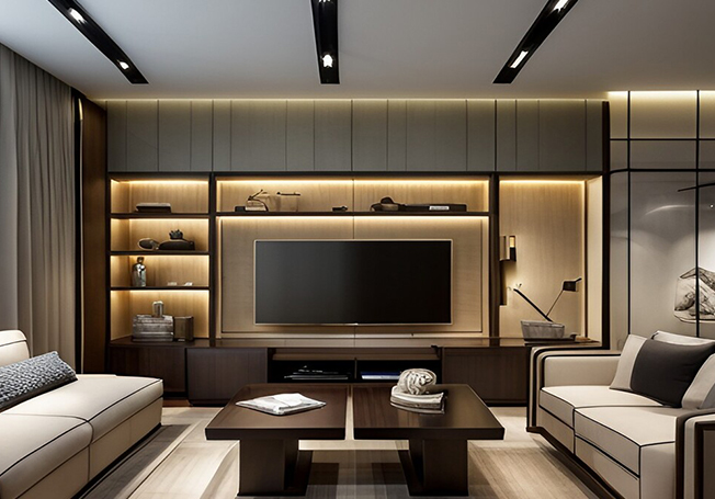 Sleek tv cabinet design for your living room design - Asian Paints