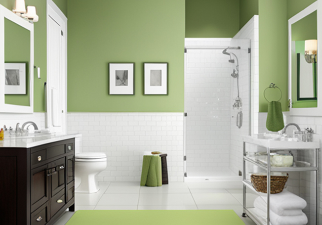 Pale White Bathroom Colour with a Hue of Green