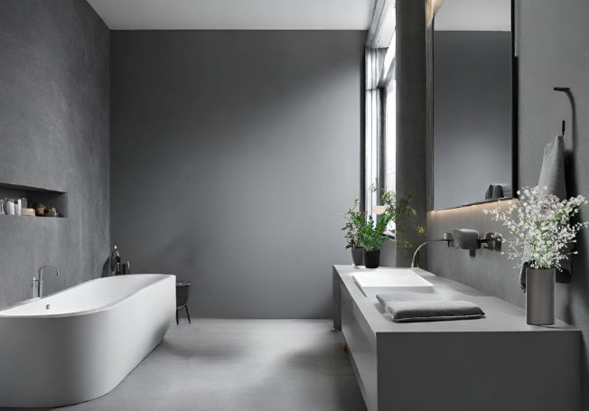 Simple grey bathroom colour combination - Asian Paints