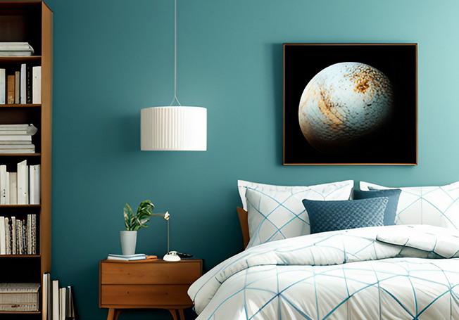 Stylish blue guest room wall colour combination idea - Asian Paints