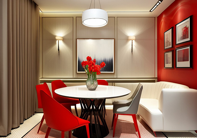 Bold colour shades for dining room - Asian Paints