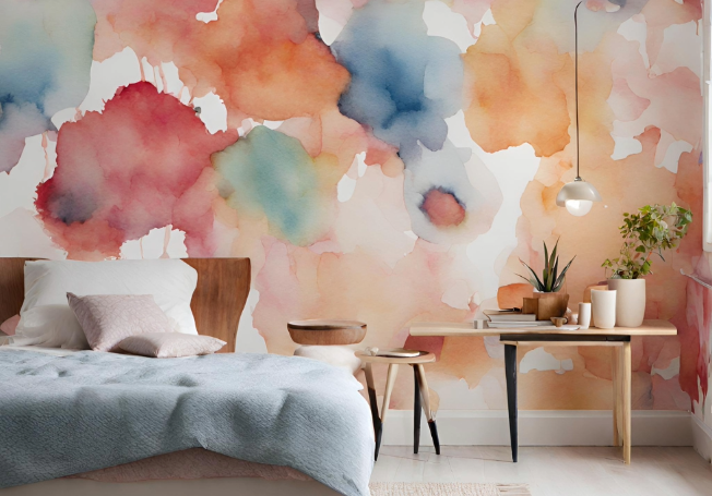 Watercolour inspired wallpaper design - Asian Paints