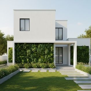 Exterior Design Enhanced with Landscaping