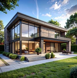 Industrial Loft-Inspired Home Facade