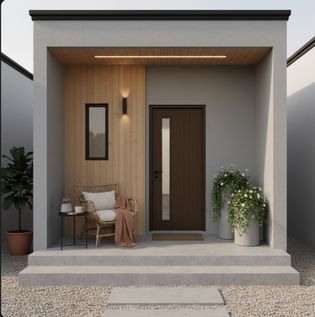 Compact Porch Styling for Home Entrance