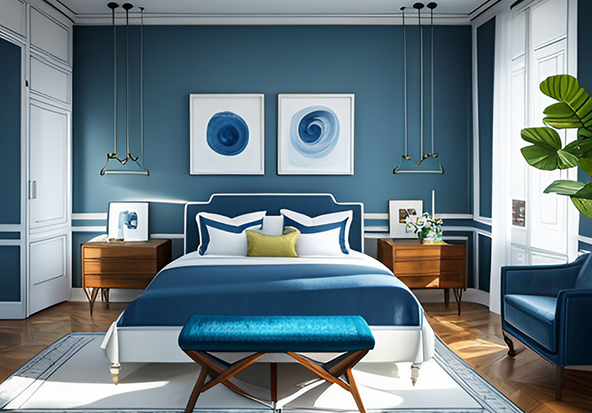 Blue and White for the Master Room Colour Combination