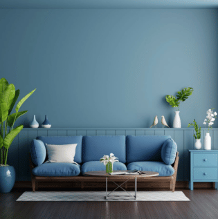 Aqua Blue And Coral Room - Asian Paints