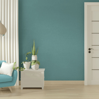Aqua Blue And White Living Room - Asian Paints