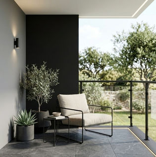 Grey and Black Balcony Walls