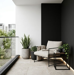 White and Black Balcony Walls