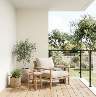 White and Cream Balcony Walls