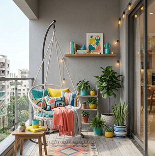 Quirky Balcony Walls with Playful Design Elements