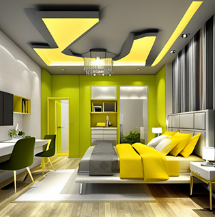White and Yellow Bedroom Combinations - Asian Paints