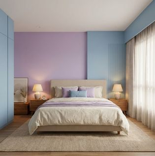 Purple and Blue Bedroom Combination