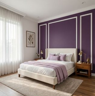 Purple and White Bedroom Combination