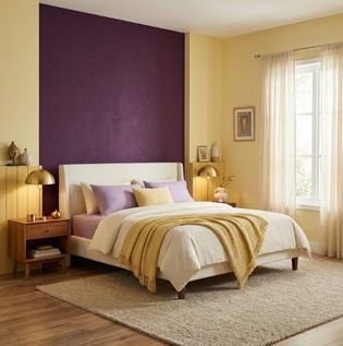 Purple and Yellow Bedroom Combination