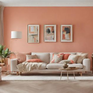 Coral and Beige Wall Color - Asian Paints