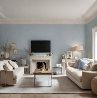 Pale Blue and Beige Wall Color  - Asian Paints