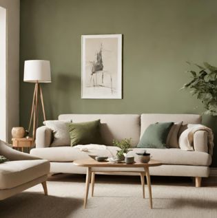 Sage Green and Beige Wall Color - Asian Paints