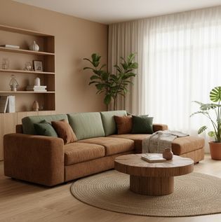 Green and Brown Earthy Sofa Palette