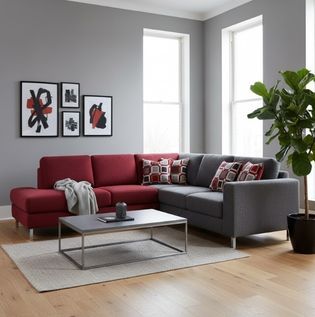 Red and Grey Contemporary Sofa Design