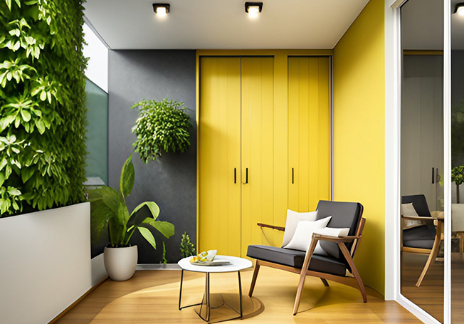 Yellow balcony wall colour combination ideas for your space - Asian Paints