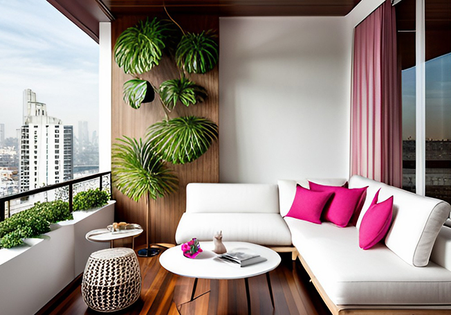 Pink & white balcony wall colour combination ideas for your space - Asian Paints