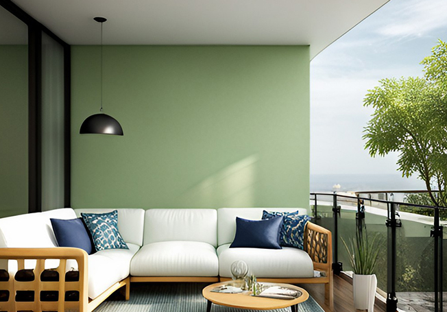 Mint green balcony wall colour combination ideas for your space - Asian Paints