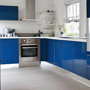 Blue & silver two colour combination for kitchen - Asian Paints