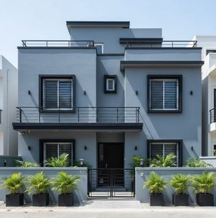 Black and Slate Grey Contemporary Exterior