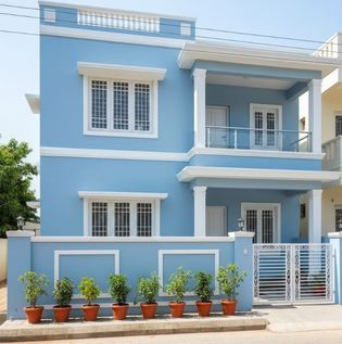 Pastel Exterior Colour Combinations for Indian Homes