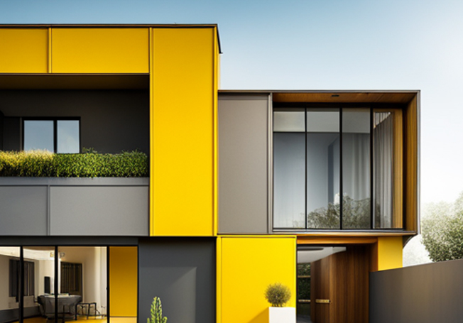 Yellow & Grey exterior wall colour combination for your home – Asian Paints