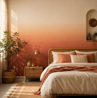 Ombre Accent Wall Creating Depth in a Bedroom
