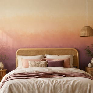 Ombre Wall Colour Combination for a Modern Indian Bedroom