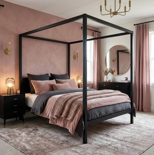 Black and Dusty Rose