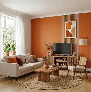 Tangy Orange with Natural Wood and White