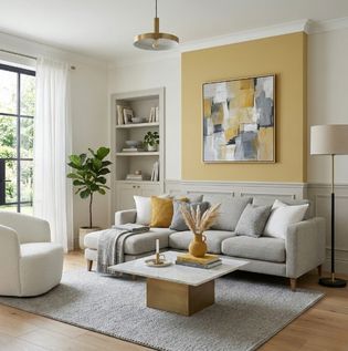 Yellow, Grey, and White