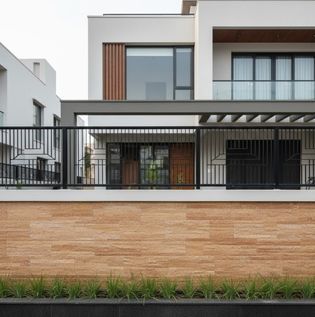 Boundary Wall Design with Decorative Grill