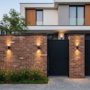 Rustic Exposed Brick Boundary Wall