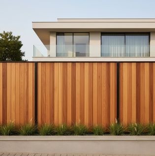Wooden Boundary Wall with Natural Appeal