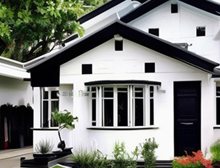 Black and white bungalow colour combination colours - Asian Paints