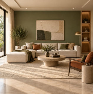60-30-10 Colour Rule for Living Room Design