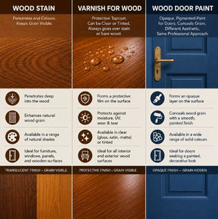 Difference Between Wood Stain, Varnish for Wood, and Wood Door Paint