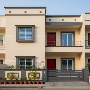 Cream and Charcoal Grey House Exterior