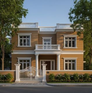 Golden Brown, Grey and White Exterior