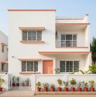 White, Coral and Peach Exterior Design